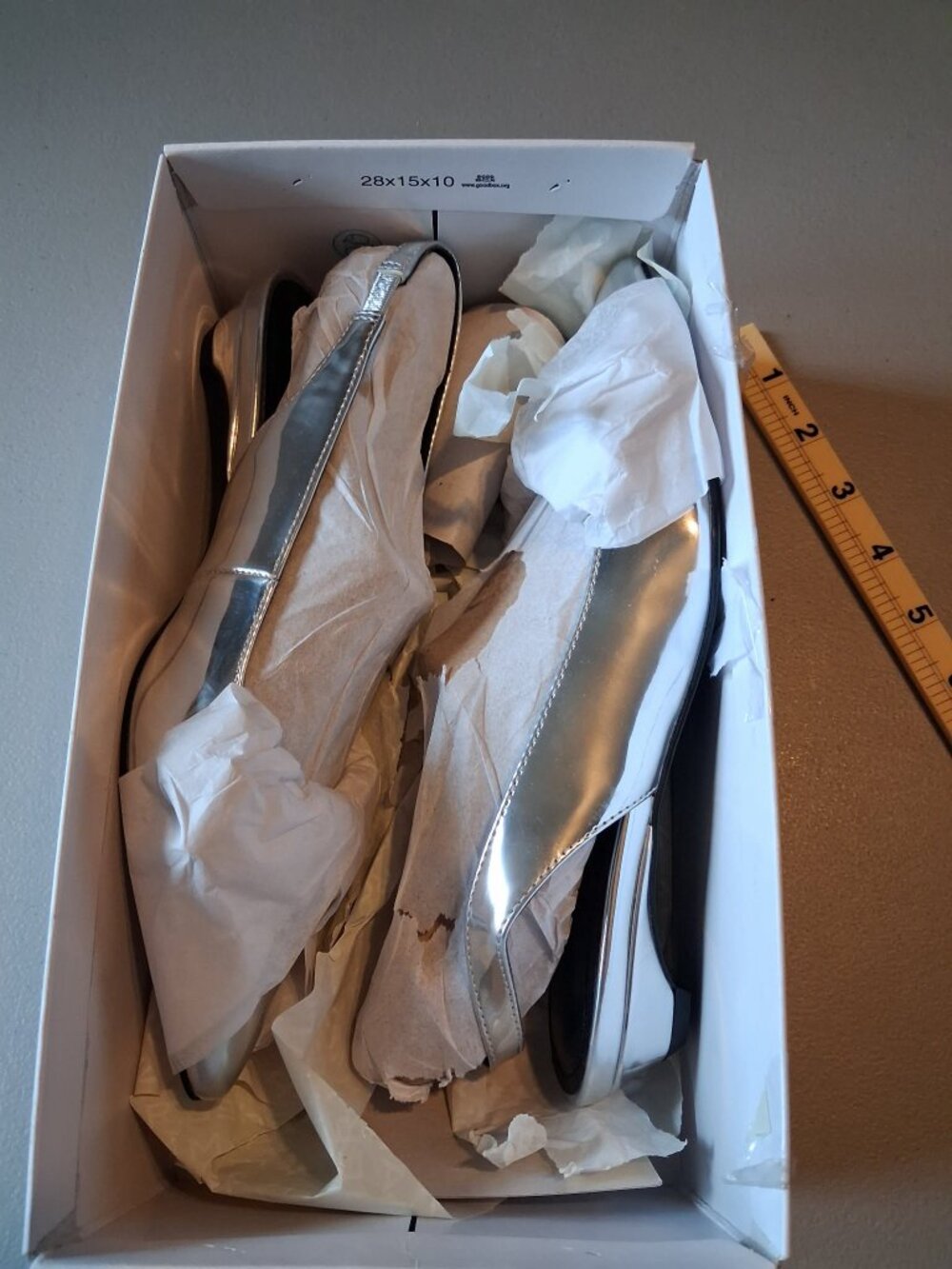 Marc Fisher Silver Pointed Toe Bow Slingback Flats Women's 5M - Picture 6 of 8